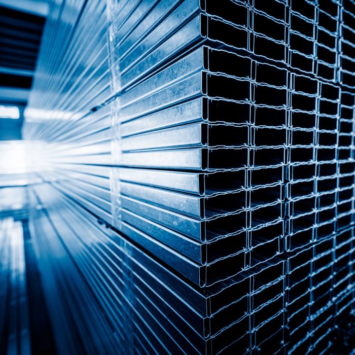 Close-up of the texture of stainless steel.